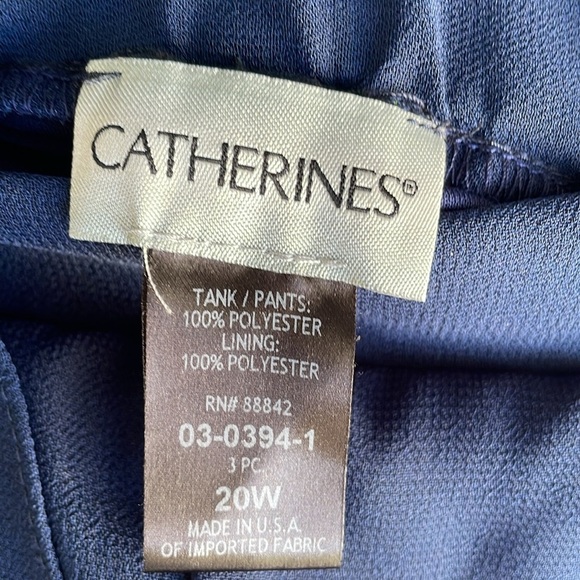 Catherines Navy Masquerade Beaded Pant Set - Picture 7 of 10